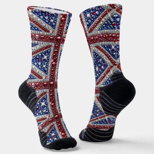 Athletic Crew Sock met Britse kleuren Sokken (Gebogen)