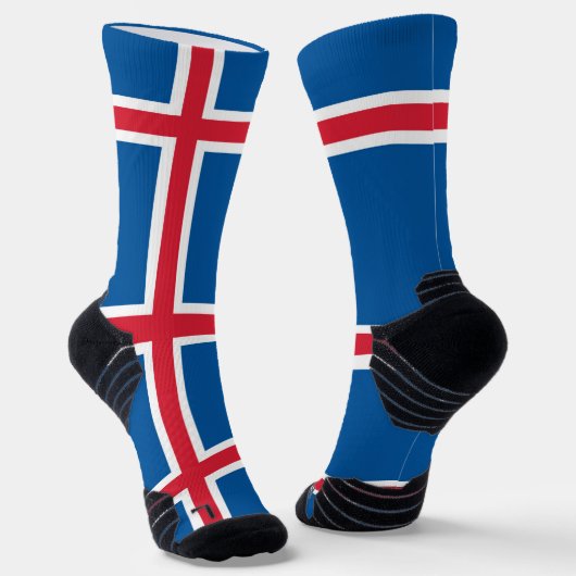 Athletic Crew Sock met de vlag van IJsland Sokken (Gebogen)