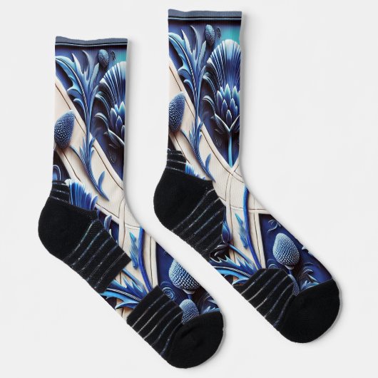Athletic Crew Sock met Schots Thistles Design Sokken (Rechts)