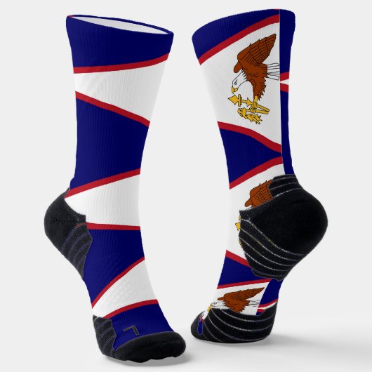 Athletic Crew Sock met vlag van American Samoa Sokken (Gebogen)