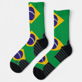 Athletic Crew Sock met vlag van Brazilië Sokken (Links)