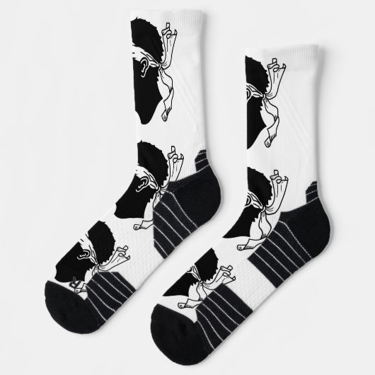 Athletic Crew Sock met vlag van Corsica, Frankrijk Sokken (Links)