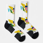 Athletic Crew Sock met vlag van de Maagdeneilanden Sokken (Rechts)