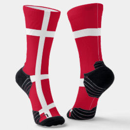 Athletic Crew Sock met vlag van Denemarken Sokken