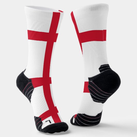 Athletic Crew Sock met vlag van Engeland, Verenigd Sokken (Gebogen)