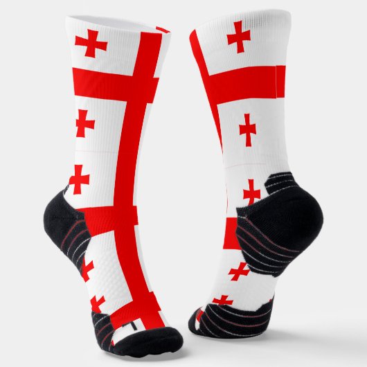 Athletic Crew Sock met vlag van Georgië Sokken (Gebogen)