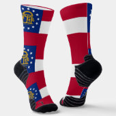Athletic Crew Sock met vlag van Georgië, VS Sokken (Gebogen)