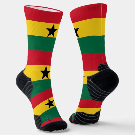 Athletic Crew Sock met vlag van Ghana Sokken (Gebogen)