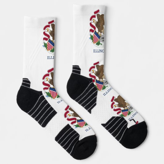 Athletic Crew Sock met vlag van Illinois, VS Sokken (Rechts)