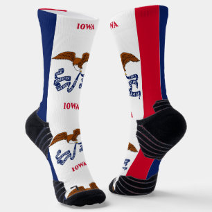 Athletic Crew Sock met vlag van Iowa, VS Sokken