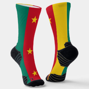 Athletic Crew Sock met vlag van Kameroen Sokken