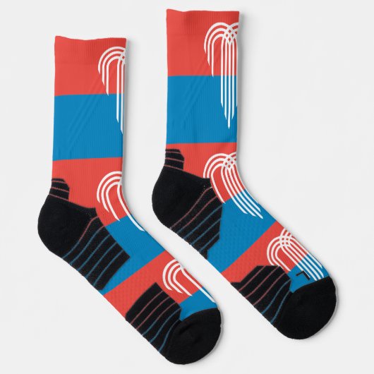 Athletic Crew Sock met vlag van Kansas City, Veren Sokken (Rechts)