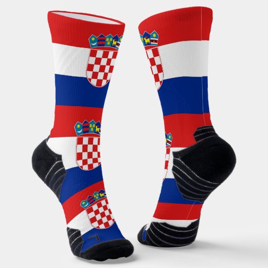 Athletic Crew Sock met vlag van Kroatië Sokken (Gebogen)
