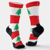 Athletic Crew Sock met vlag van Libanon Sokken (Gebogen)
