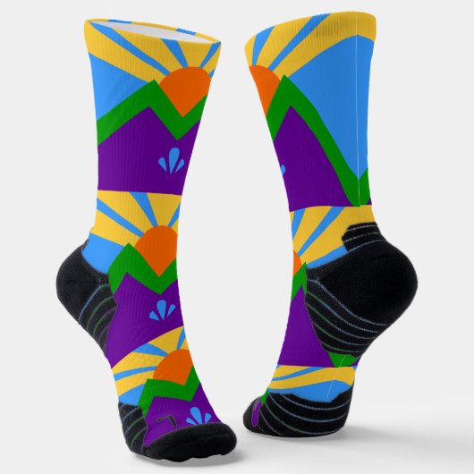 Athletic Crew Sock met vlag van Manitou Springs Sokken (Gebogen)