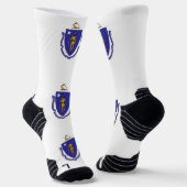 Athletic Crew Sock met vlag van Massachusetts Sokken (Gebogen)