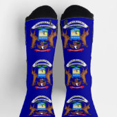 Athletic Crew Sock met vlag van Michigan Sokken (Top)
