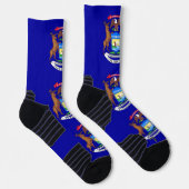 Athletic Crew Sock met vlag van Michigan Sokken (Rechts)