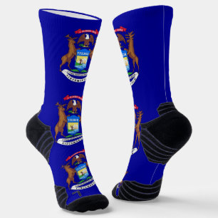 Athletic Crew Sock met vlag van Michigan Sokken