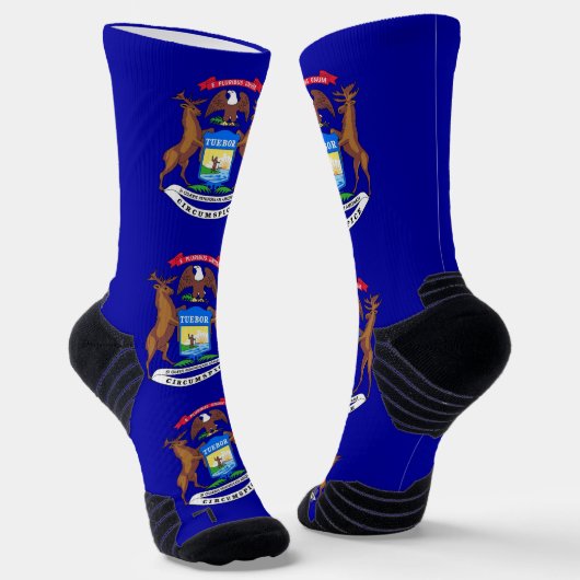 Athletic Crew Sock met vlag van Michigan Sokken (Gebogen)