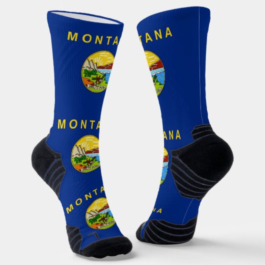Athletic Crew Sock met vlag van Montana Sokken (Gebogen)