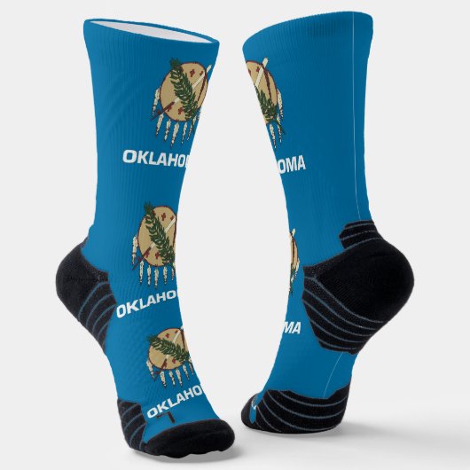 Athletic Crew Sock met vlag van Oklahoma Sokken (Gebogen)