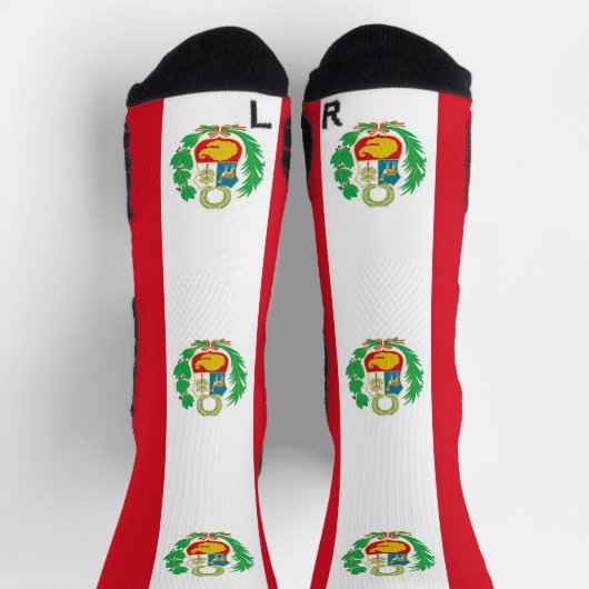 Athletic Crew Sock met vlag van Peru Sokken (Top)