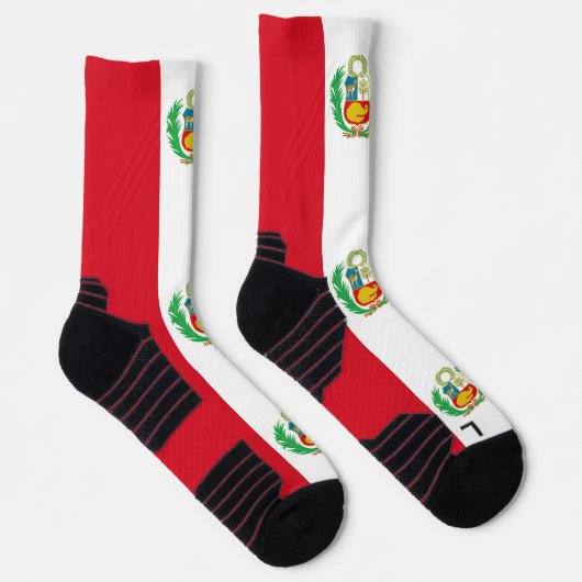Athletic Crew Sock met vlag van Peru Sokken (Rechts)
