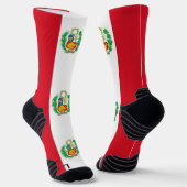 Athletic Crew Sock met vlag van Peru Sokken (Gebogen)