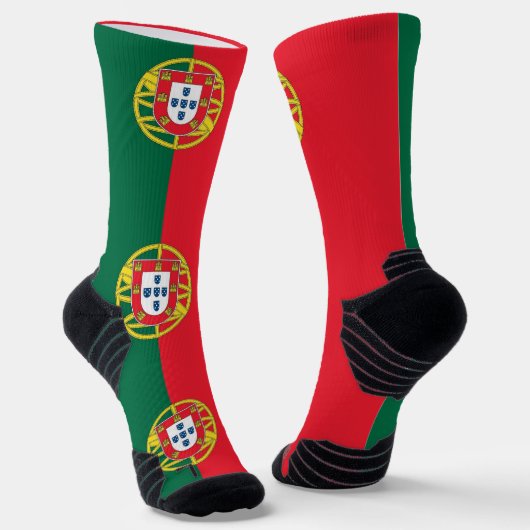 Athletic Crew Sock met vlag van Portugal Sokken (Gebogen)