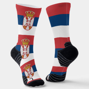 Athletic Crew Sock met vlag van Servië Sokken