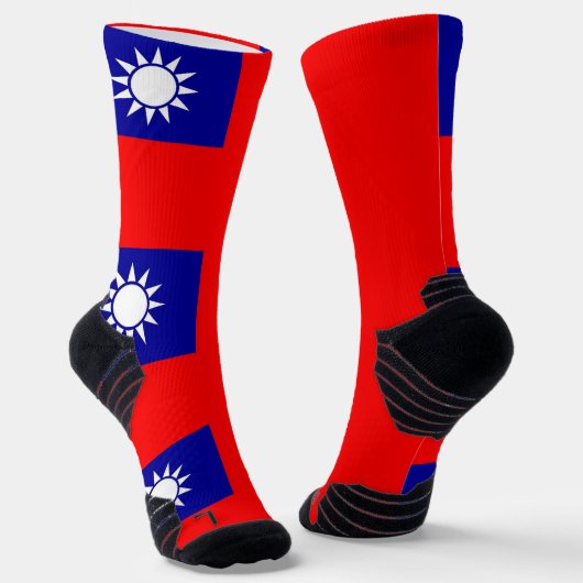 Athletic Crew Sock met vlag van Taiwan Sokken (Gebogen)