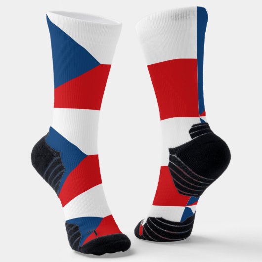 Athletic Crew Sock met vlag van Tsjechië Sokken (Gebogen)