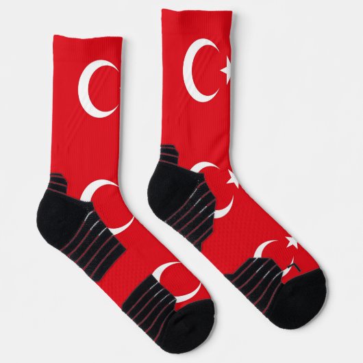 Athletic Crew Sock met vlag van Turkije Sokken (Rechts)