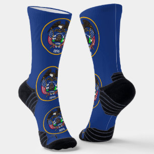 Athletic Crew Sock met vlag van Utah, VS. Sokken