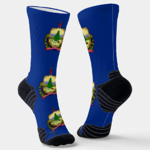 Athletic Crew Sock met vlag van Vermont, VS. Sokken