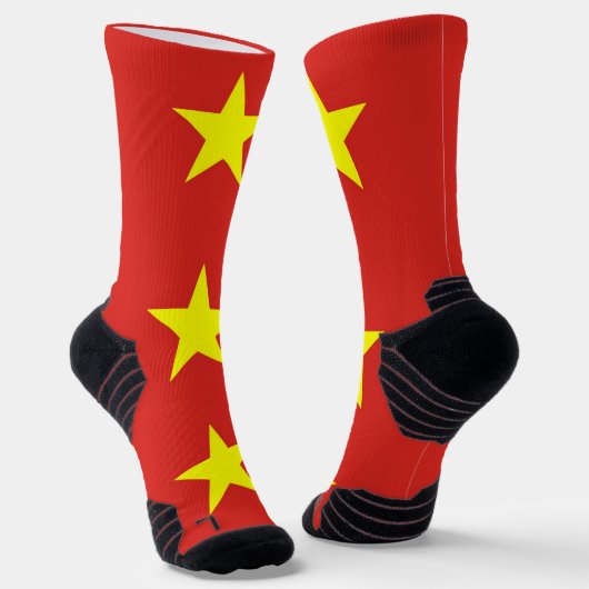 Athletic Crew Sock met vlag van Vietnam Sokken (Gebogen)