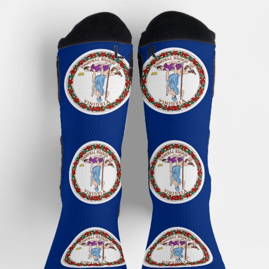 Athletic Crew Sock met vlag van Virginia, VS. Sokken (Top)