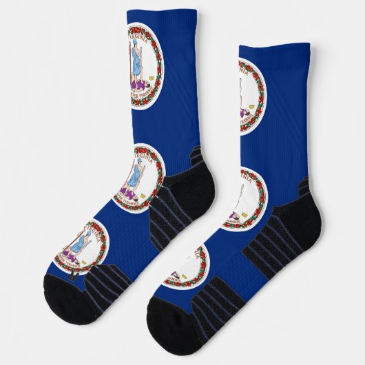 Athletic Crew Sock met vlag van Virginia, VS. Sokken (Links)