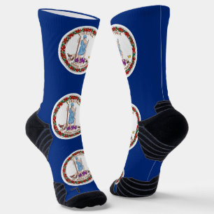Athletic Crew Sock met vlag van Virginia, VS. Sokken