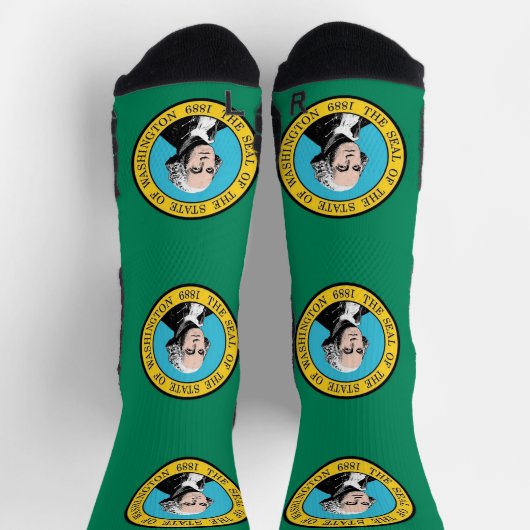 Athletic Crew Sock met vlag van Washington, VS Sokken (Top)