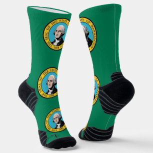 Athletic Crew Sock met vlag van Washington, VS Sokken