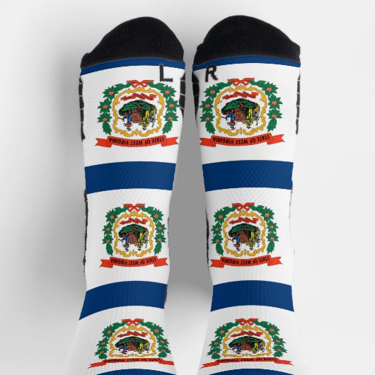 Athletic Crew Sock met vlag van West Virginia, VS Sokken (Top)