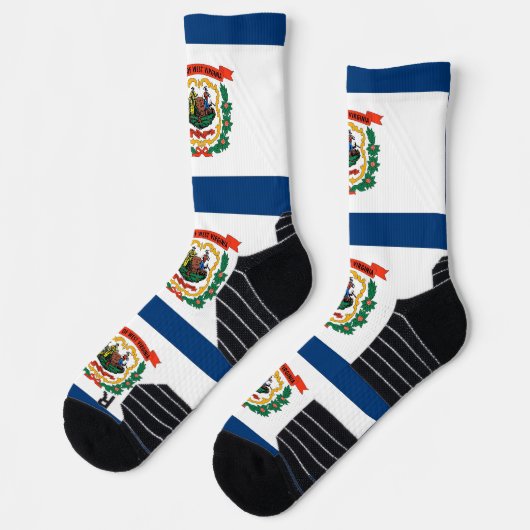 Athletic Crew Sock met vlag van West Virginia, VS Sokken (Links)