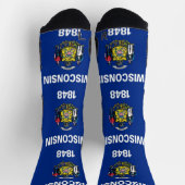 Athletic Crew Sock met vlag van Wisconsin, VS Sokken (Top)
