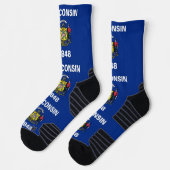 Athletic Crew Sock met vlag van Wisconsin, VS Sokken (Links)