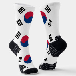 Athletic Crew Sock met vlag van Zuid-Korea Sokken