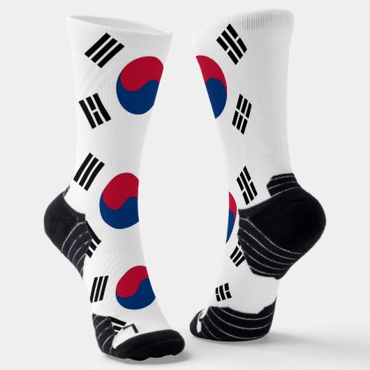 Athletic Crew Sock met vlag van Zuid-Korea Sokken (Gebogen)