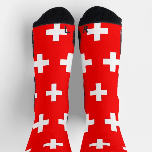 Athletic Crew Sock met vlag van Zwitserland Sokken (Top)