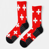 Athletic Crew Sock met vlag van Zwitserland Sokken (Links)